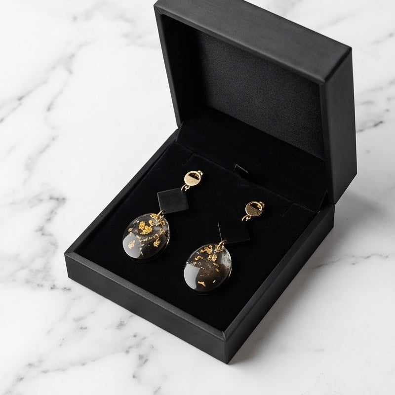 Boucles d’oreilles « black &gold »