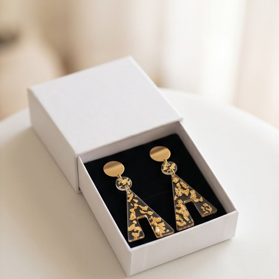 Boucles d'oreilles pendantes White & Gold