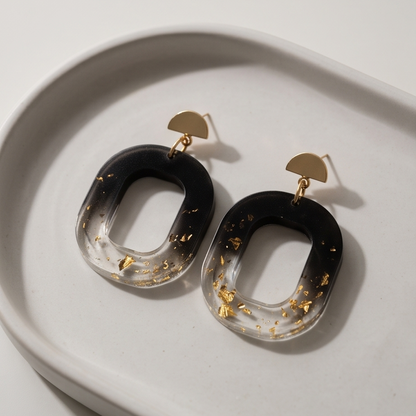Boucles d’oreilles « black & gold »
