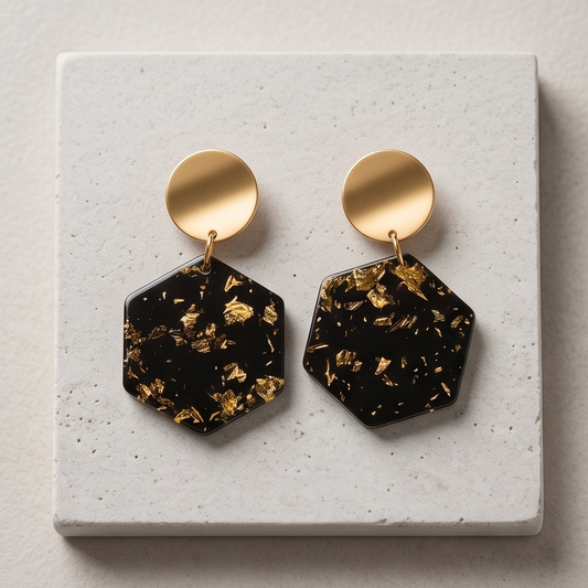 Boucles d’oreilles « black &gold »
