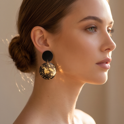 Boucles d’oreilles « black &gold »