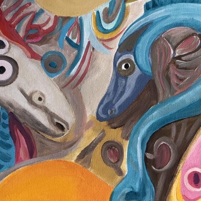 Big eyes III   100 cm x 100cm x 1,5 cm