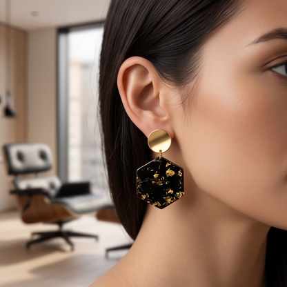 Boucles d’oreilles « black &gold »