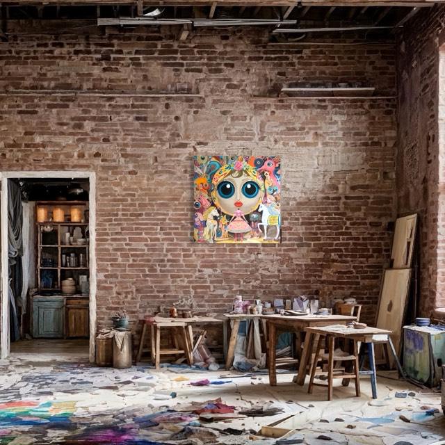 Big eyes III   100 cm x 100cm x 1,5 cm