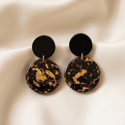 Boucles d’oreilles « black &gold »