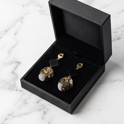 Boucles d’oreilles « black &gold »