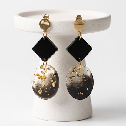 Boucles d’oreilles « black &gold »