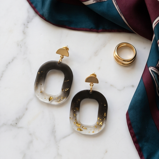 Boucles d’oreilles « black & gold »