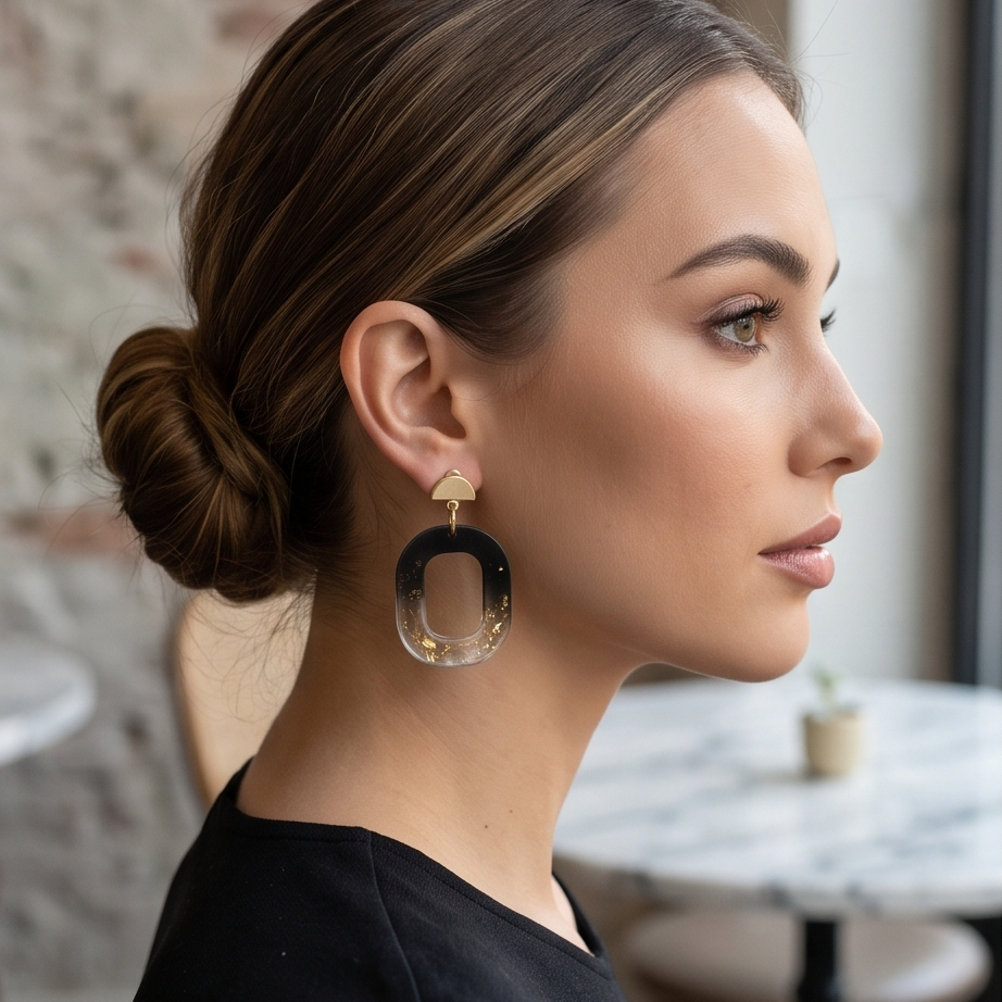 Boucles d’oreilles « black & gold »