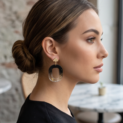 Boucles d’oreilles « black & gold »