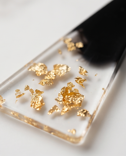 Boucles d'oreilles pendantes "black & Gold"