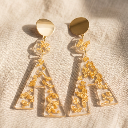 Boucles d'oreilles pendantes White & Gold