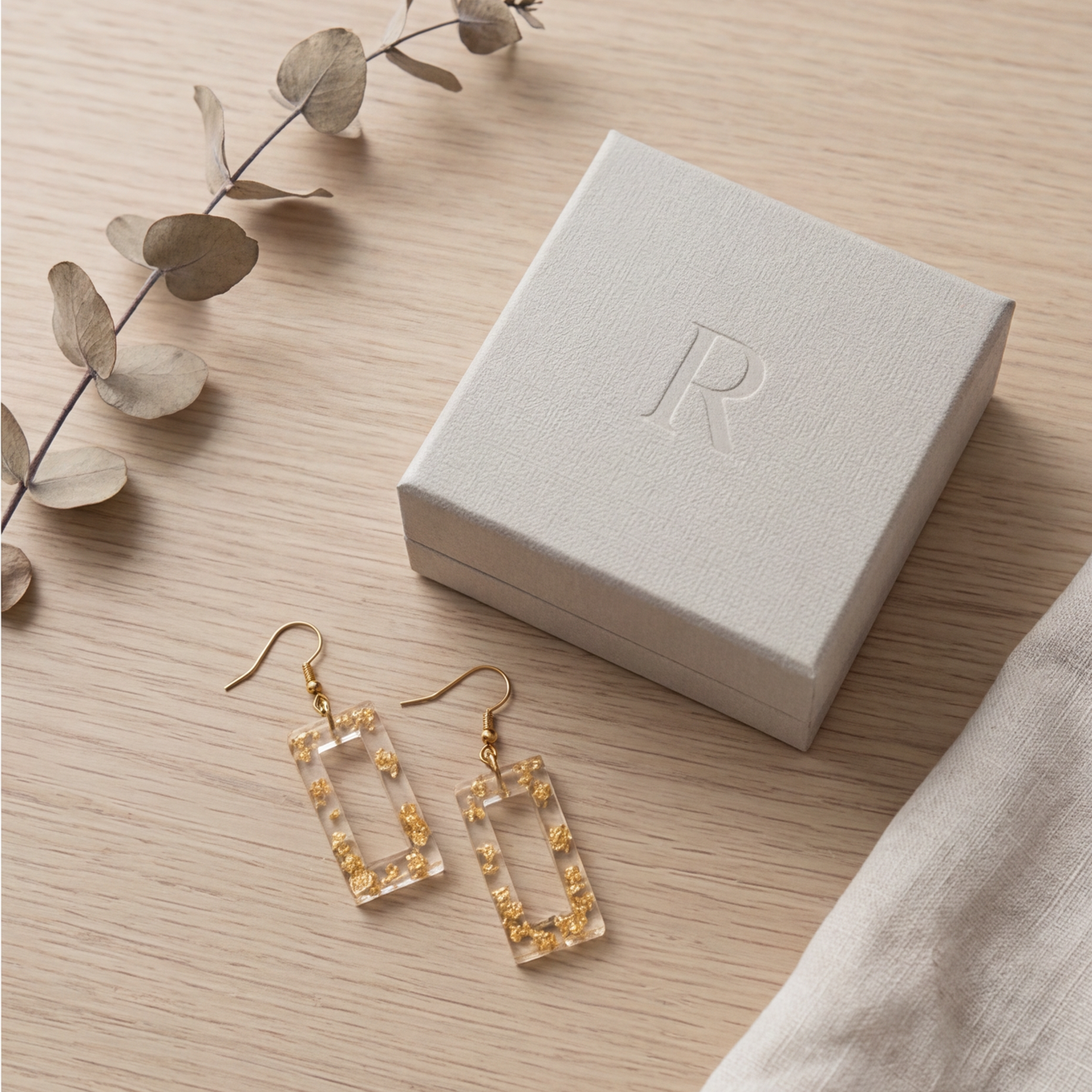 Boucles d'oreilles pendantes White & Gold