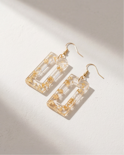 Boucles d'oreilles pendantes White & Gold