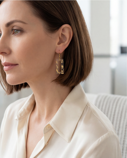 Boucles d'oreilles pendantes White & Gold