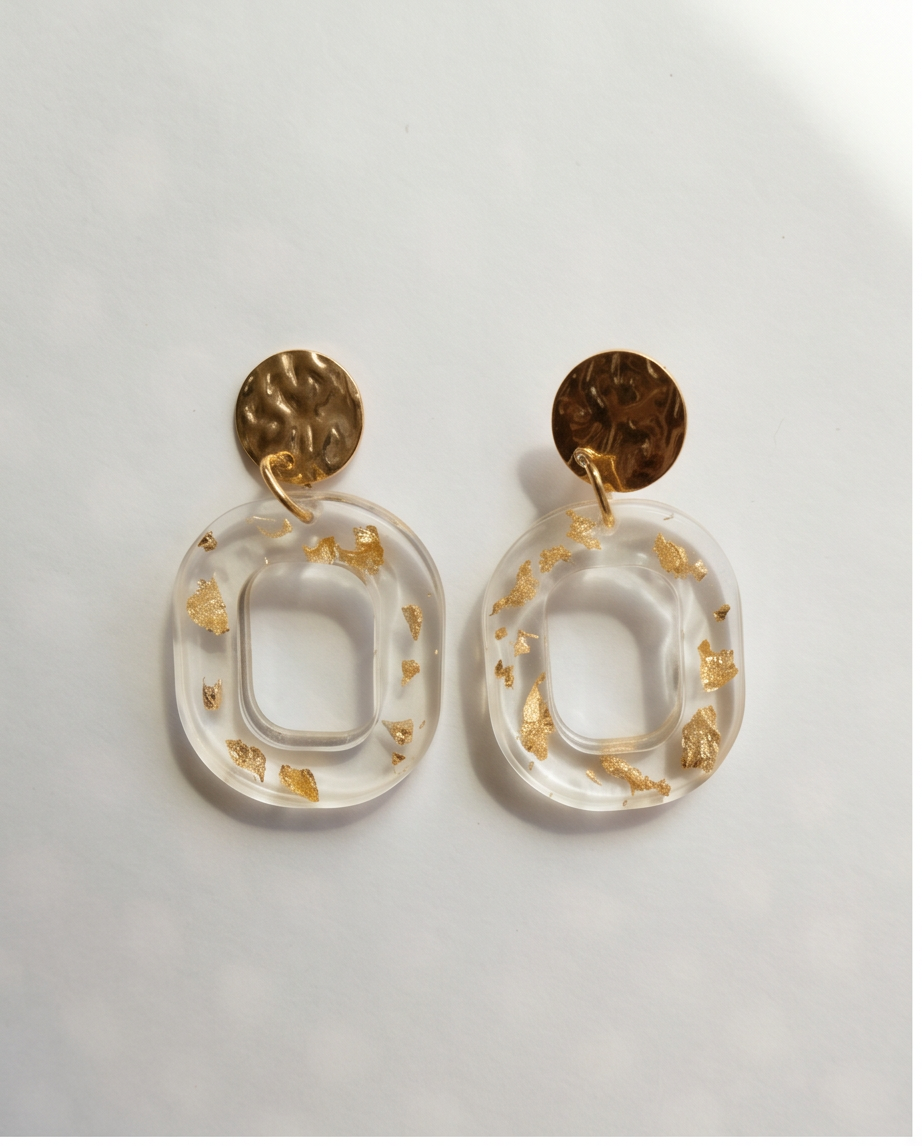 Boucles d'oreilles pendantes White & Gold