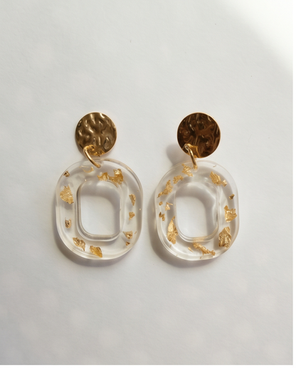 Boucles d'oreilles pendantes White & Gold