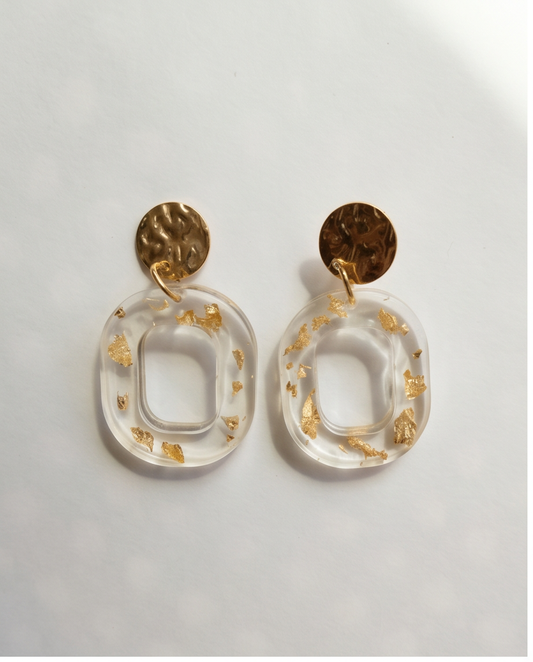 Boucles d'oreilles pendantes White & Gold