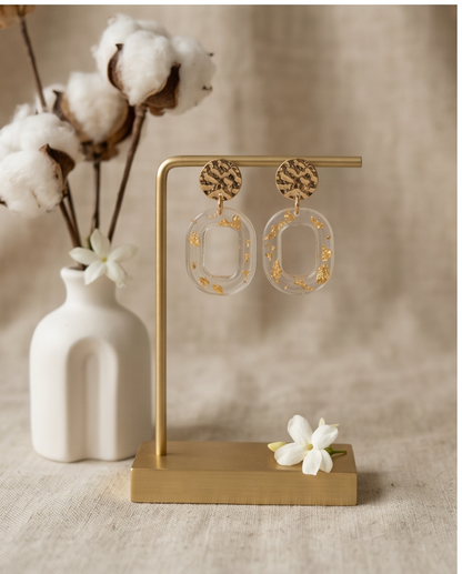 Boucles d'oreilles pendantes White & Gold