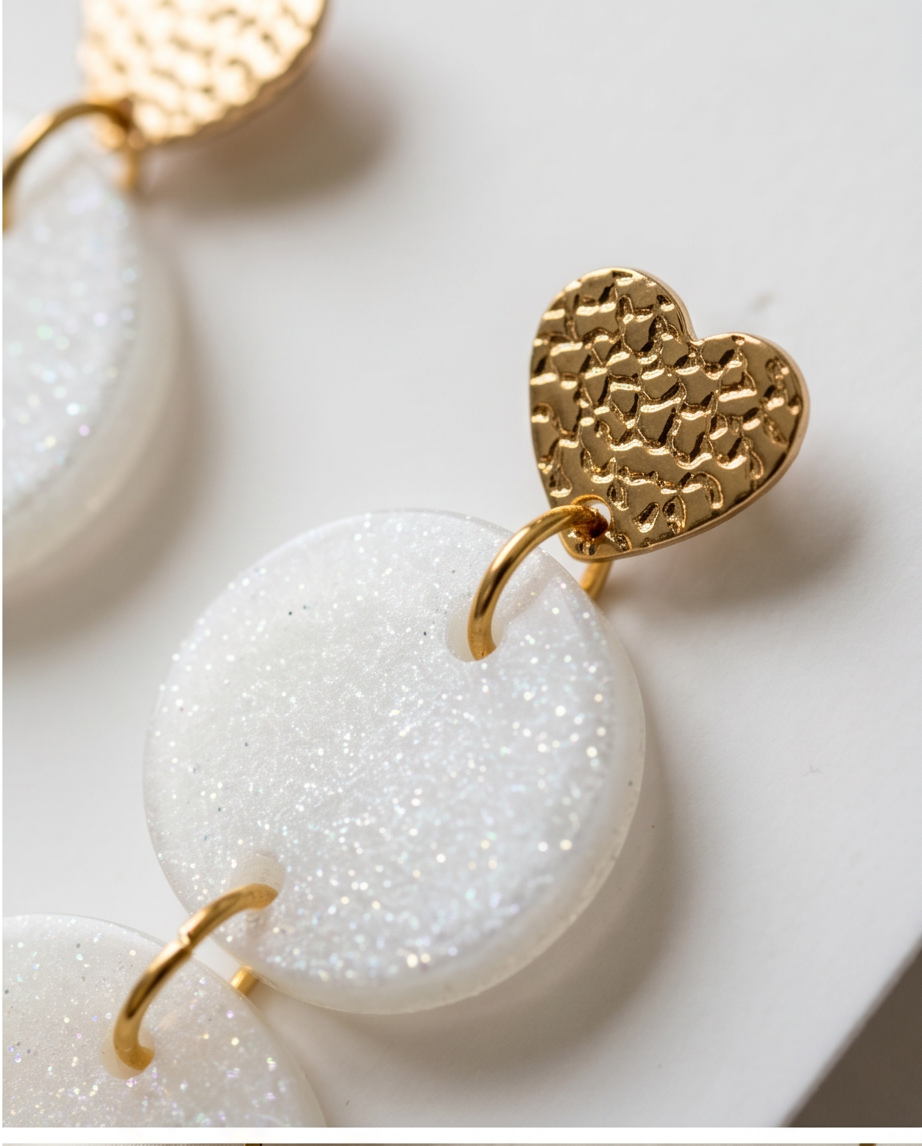 Boucles pendantes blanches