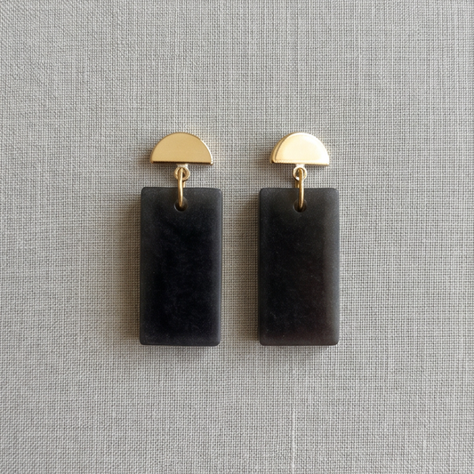 Boucles géométriques "noir transparent"