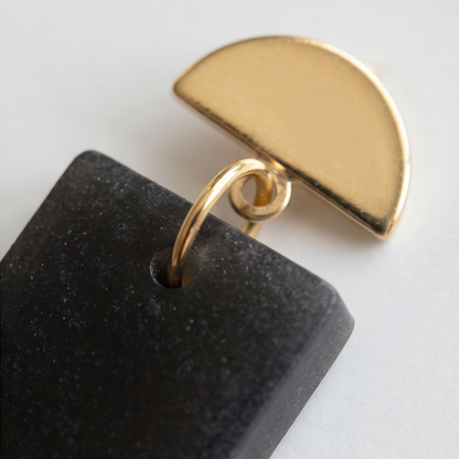 Boucles géométriques "noir transparent"