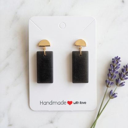 Boucles géométriques "noir transparent"